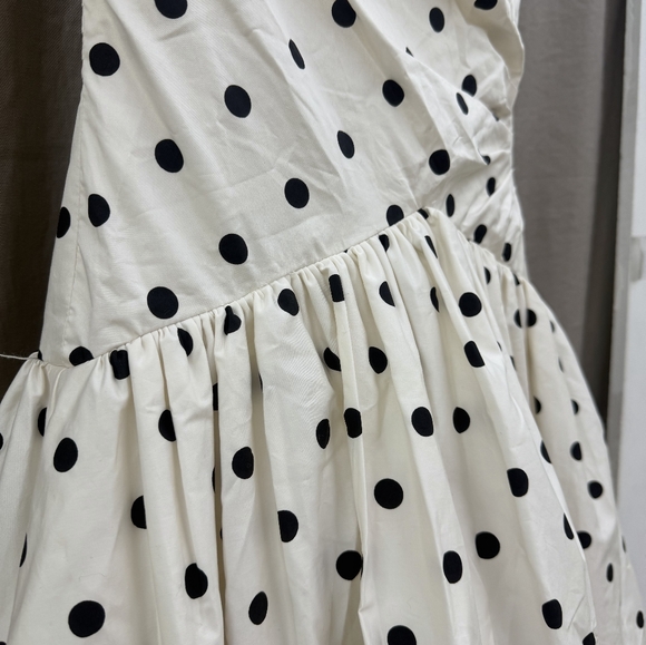 Self-Portrait Cream Polka Dot Cotton Midi Dress - Picture 11 of 13